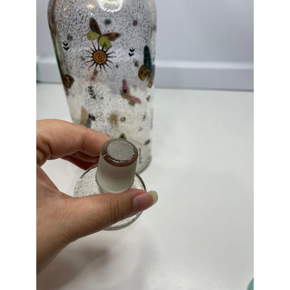 RARE! Vintage Georges Briard Decanter gold foil butterfly TCW Co USA